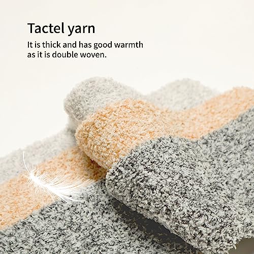 MONFOOT Women's and Men's 2-3 Pack Super Soft Warm Fuzzy Cozy Slipper Crew Socks3