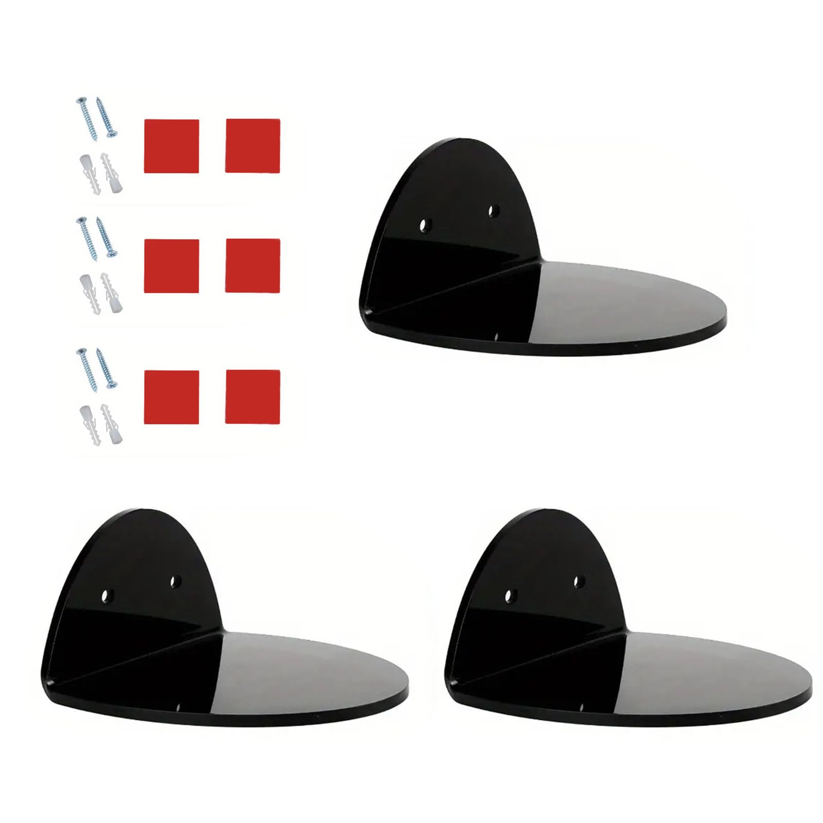 Tsophreniq 3 Pieces Sturdy Acrylics Floating Wall Mounted Shelf for Organizing Baby Monitors Speakers and Cameras Clear Finish Wall Router Rack