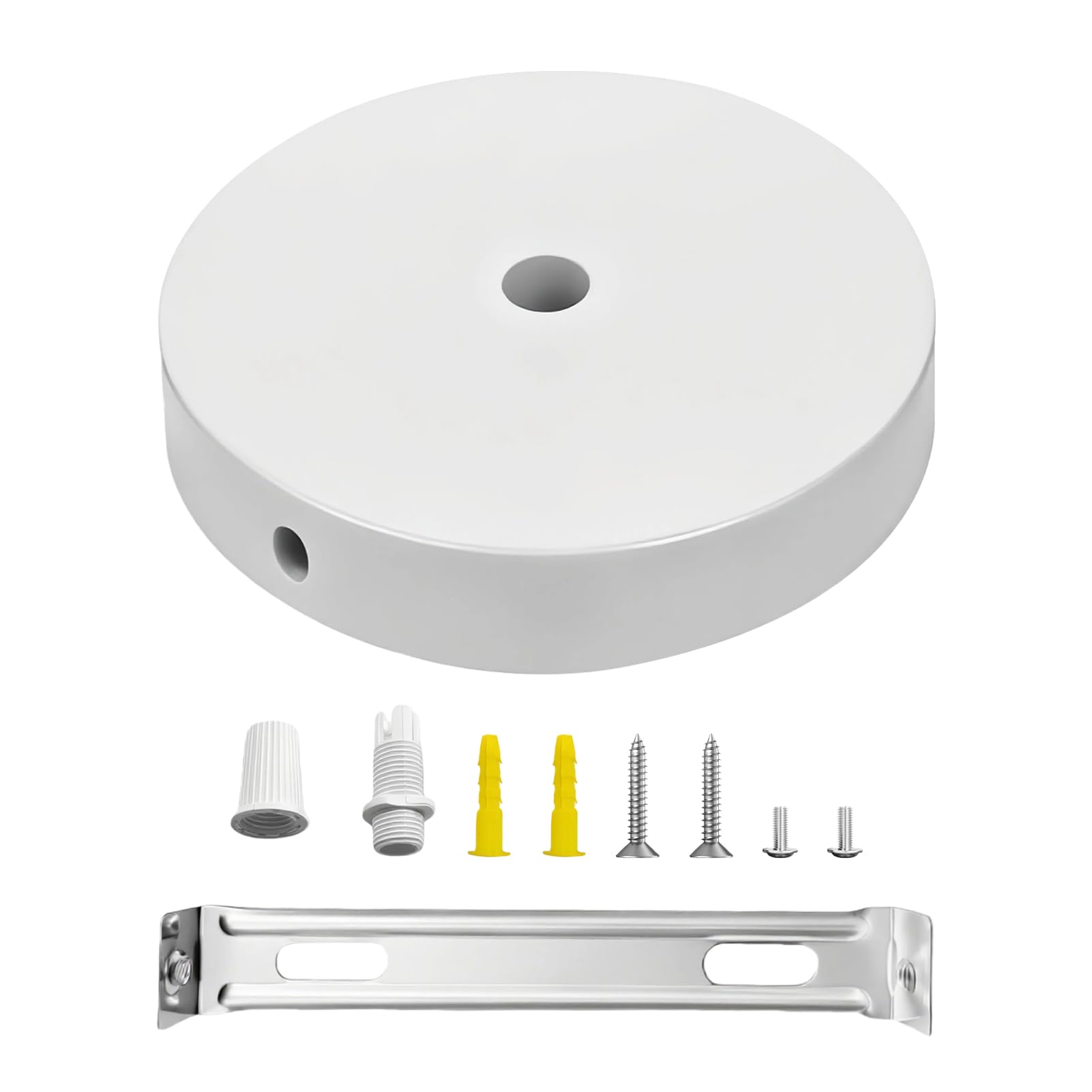 Baldaquino de techo blanco, cubierta robusta para conexión de lámpara en el techo, rosetón de techo redondo, baldaquino para lámpara para candelabro, ideal para bares, dormitorios, apartamentos