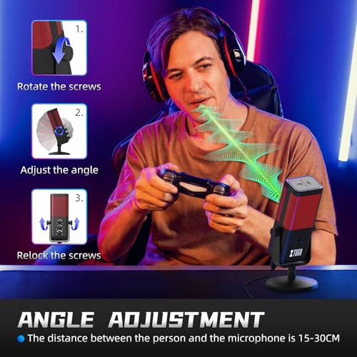 Microphone de jeu M7 XTUGA USB pour streaming et enregistrement PC