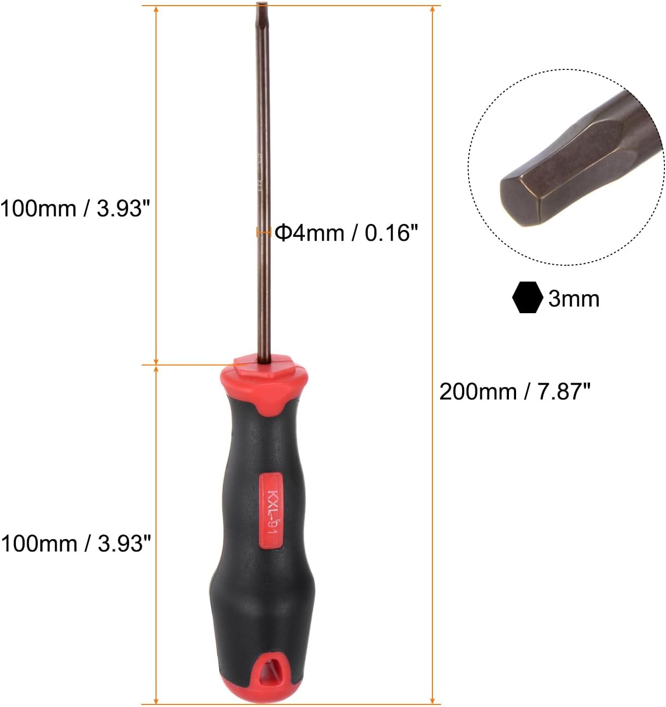HARFINGTON Hex Screwdriver 3mm Magnetic Hexagon Key Metric Driver with 3.94" Shaft Length for RC Model Furniture Repair Electronic