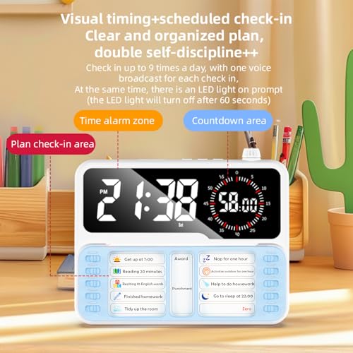 7-in-1 Visual Timer for Kids and Adults, ADHD Planner with 12/24 Hour Visual Timer, Planning Board, Countdown, Alarm Clock, Calendar, Temperature Display, Storage Area, Autism & ADHD Tools - Image 7