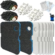 16 Pack Aquarium Filter Media Set Replacement forPenn-Plax Cascade 700 & 1000 Canister AquariumFilters, Includes Bio Sponge Filters, White Floss Pads,Activated Carbons, Ceramic Rings & Mesh Bags