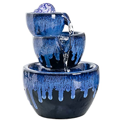 Andady Ceramic Tabletop Fountain With Ball For Indoor Table Desk Office Home Decoration thumb #2
