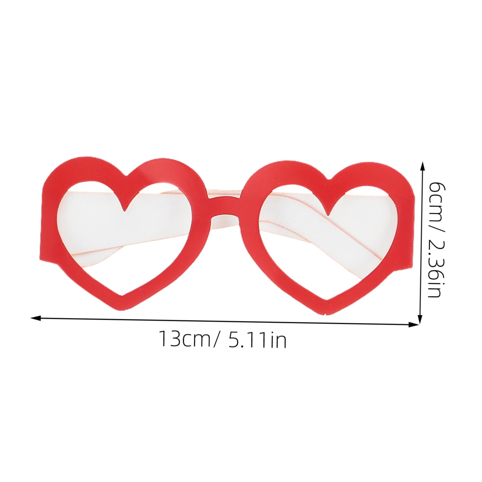 SHERCHPRY Festive Pink Bachelorette 6 Pcs 3d Heart Paper Glasses Valentine's Day Photo Booth Props