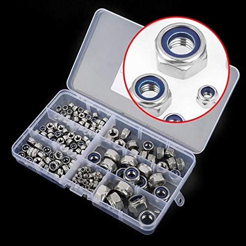 1 Set 175Pcs M3 M4 M5 M6 M8 M10 M12 Stainless Steel Hex Nuts Screw Assortment Kit With Plastic Box Fasteners Hardware