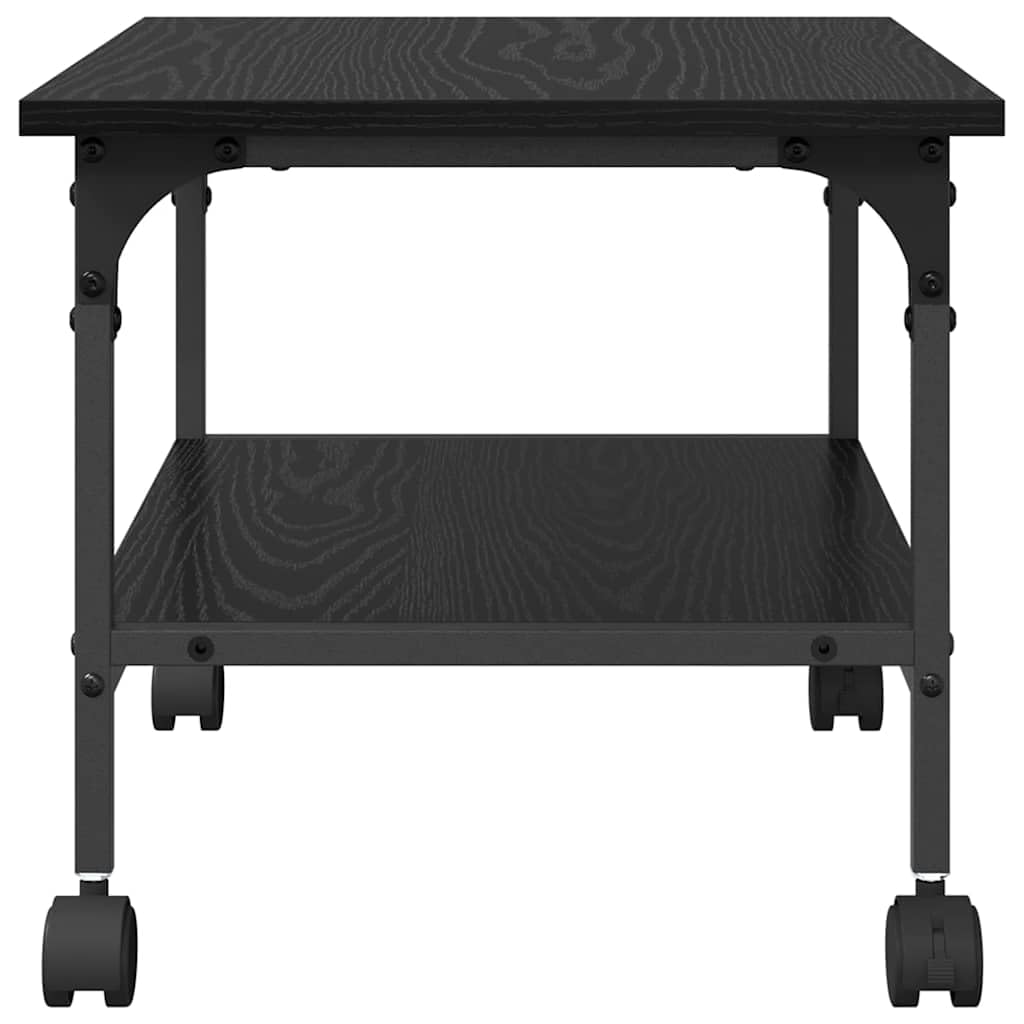 vidaXL Soporte para Impresora Roble Negro 50 x 40 x 38 cm, Amplio Almacenamiento, Base Rectangular para Impresora, Resistente Mueble Urbano de 2 Niveles para organizar tu Espacio