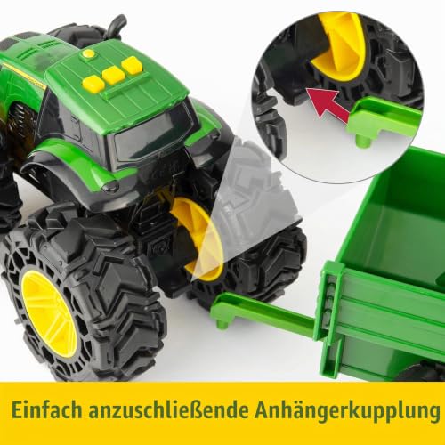 John Deere 47353 Treads Traktor Wagon, Monster Truck Spielzeug Rädern, Grünes Kinderspielzeug, für Jungen und Mädchen ab 3 Jahren… – Ansicht 5