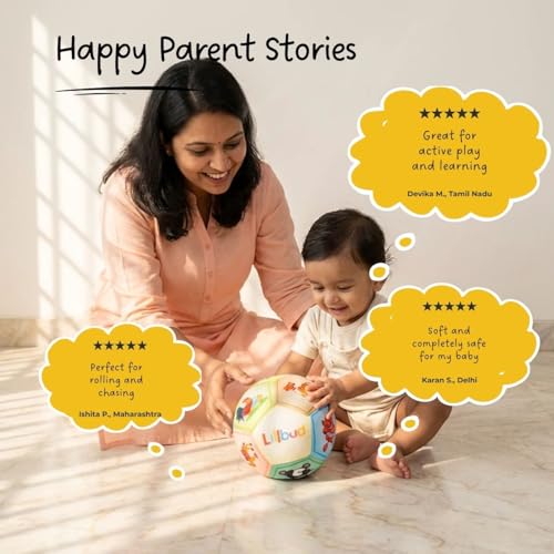 Image of Soft Fabric Ball for Babies & Toddlers (6 Months-3 Years) - Lightweight Plush Baby Ball with Cute Animal Faces | Develops Motor Skills & Sensory Play | Baby Soft Toy Gift