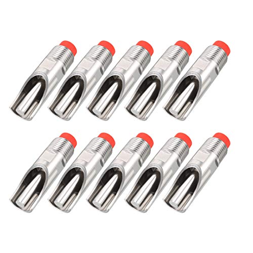 sourcing map Stainless Steel 1/2PT Thread Rodents Automatic Pig Nipple Drinker Waterer 10 Pcs