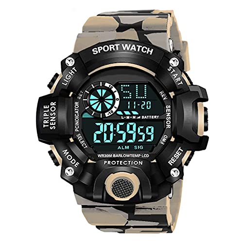 Image of Men's, Kid's Waterproof Shockproof Multi-Functional Automatic Digital Sports Wrist Watch with Led, Multicolour Strap - Pack of 2