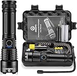 High Power Flashlight Rechargeable, 10000 Yard Long Range, Camping, Hiking, Fishing, Hunting, Defensive Tool