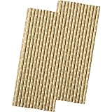 Kraft Brown Paper Straws - Polka Dot Drinking Straws - 7.75 Inches - 50 Pack Outside the Box Papers Brand