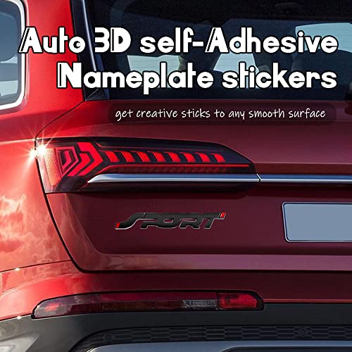 Image of ASUBHA 3D Metal Car Sport Sticker, Car Side Fender Rear Trunk Emblem Badge Decals, Auto Tailgate Sport Logo Decoration Accessories Universal for Car Truck SUV Pickup Models