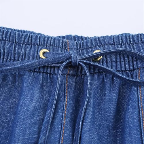 Women's Summer 2 Piece Set Lapel Half-Sleeved Waist Top with Drawstring Pants Suit 7