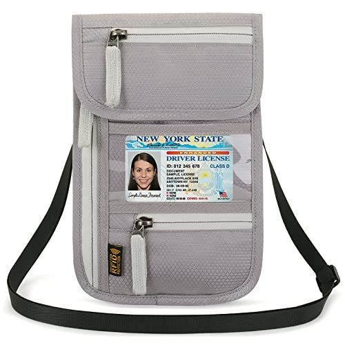Image of Neck Wallet Lightweight RFID Blocking Waterproof Travel Pouch Passport Wallets for Women Men