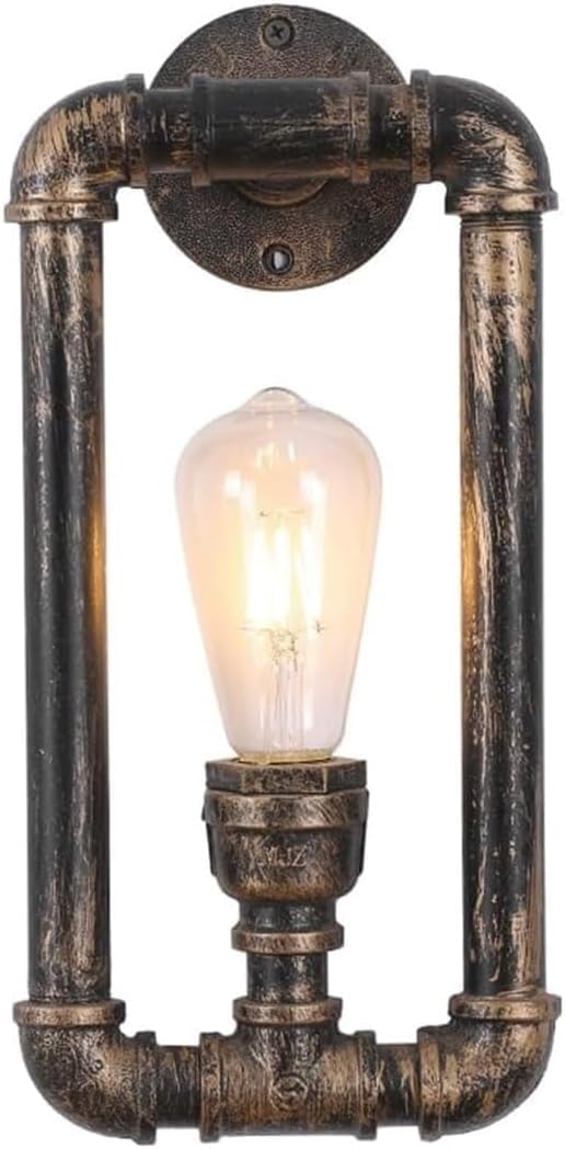 Industrial Water Pipe Decor Wall Light Farmhouse Restaurant Wall Sconces American Vintage Wall Lamp Creative Iron Wall Mounted Lamp Indoor Wall Lights Fixtures for Living Room