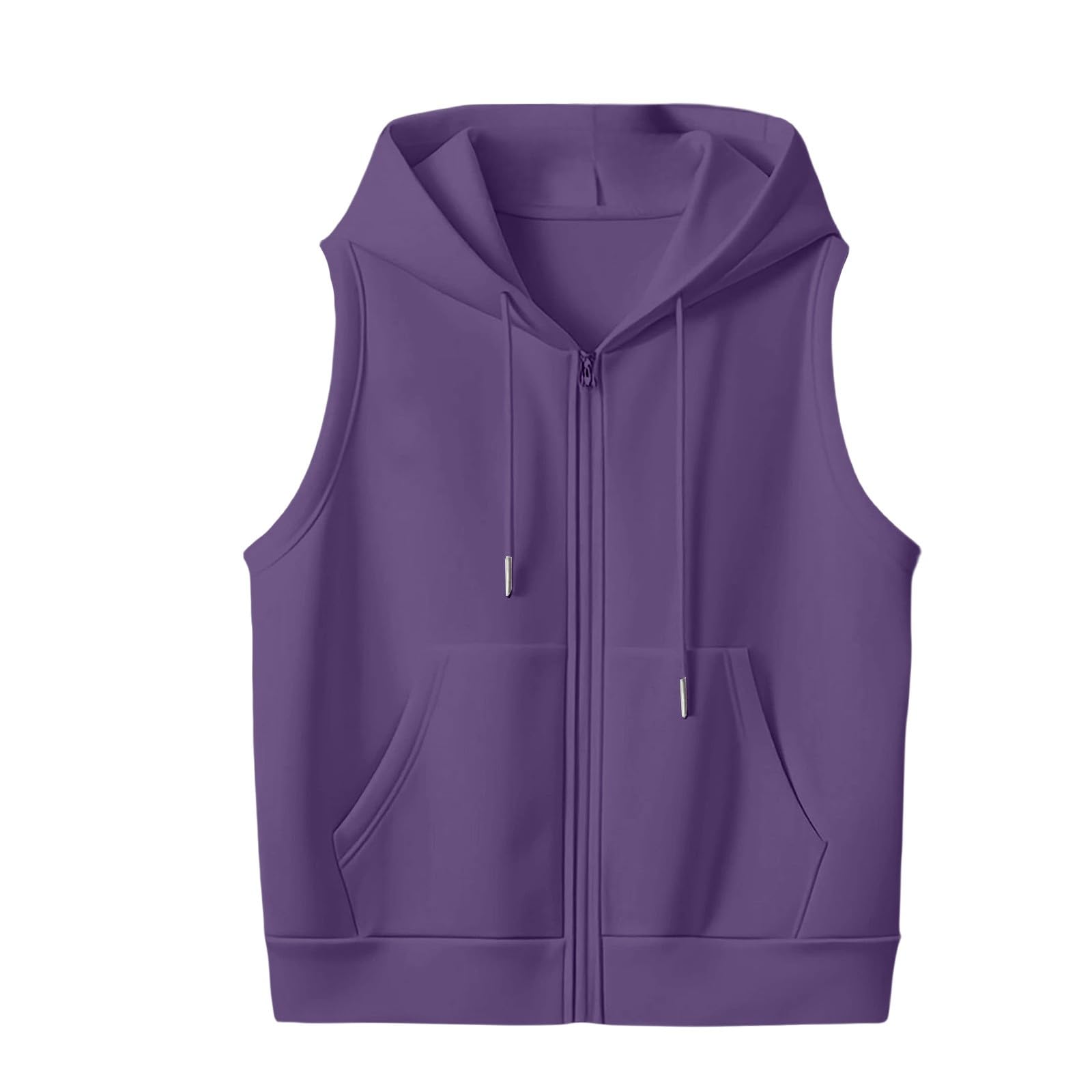 Chaleco con capucha para mujer de invierno, sudadera con capucha sin mangas con capucha, monocolor, algodón, chaleco de entretiempo, deporte, exterior, entrenamiento, ocio, sudadera con capucha