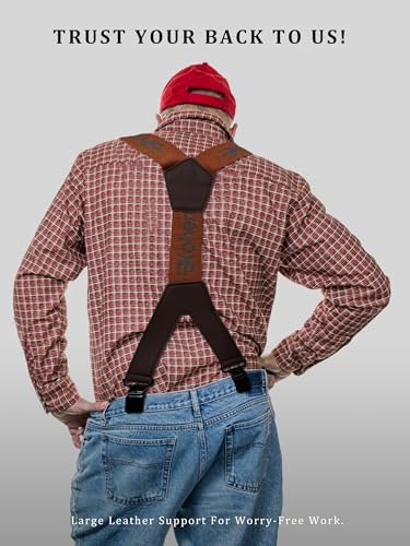 Image of Men's Industrial Strength Suspenders 2-Inch Wide X-Back Heavy Duty Braces Strong Metal Clips, Elastic Adjustable