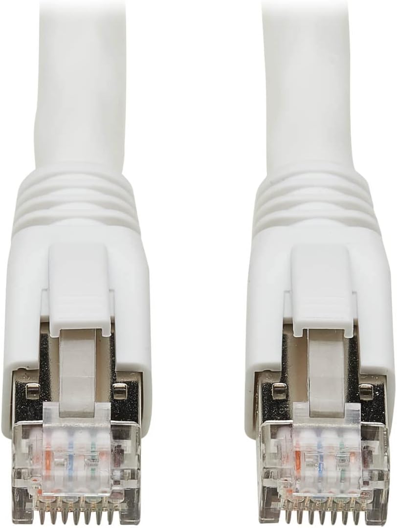 Tripp Lite Cat8 Snagless Ethernet Cable, 25G/40G Certified Network Patch Cable, 22 AWG S/FTP, PoE, White, 30 ft. (N272-030-WH)