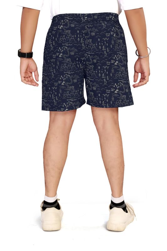Image of UNOseven Shorts for Boys - 100% Cotton Printed with Side Pockets - Available from Size 7 Years to XL