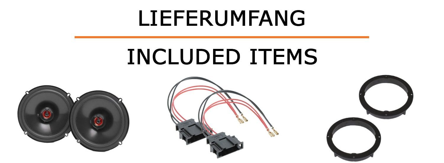 Lautsprecher Boxen Einbaupaket für JBL Club 620F kompatibel mit VW Passat B5 vorne | 2X Tief-Mitteltöner mit integriertem Hochtöner 165W MAX