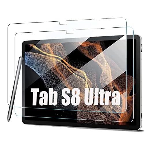Boleyi [2-pack skärmskydd kompatibelt med Samsung Galaxy Tab S8 Ultra, skärmskydd i härdat glas, [bubbelfri] [inga fingeravtryck] för Samsung Galaxy Tab S8 Ultra