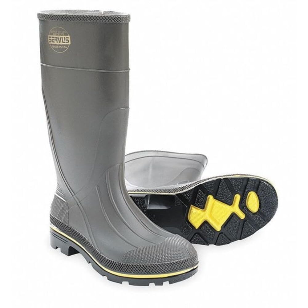 Honeywell Home Servus XTP 15" PVC resistente a los productos químicos botas de trabajo para hombre, negro, amarillo y gris