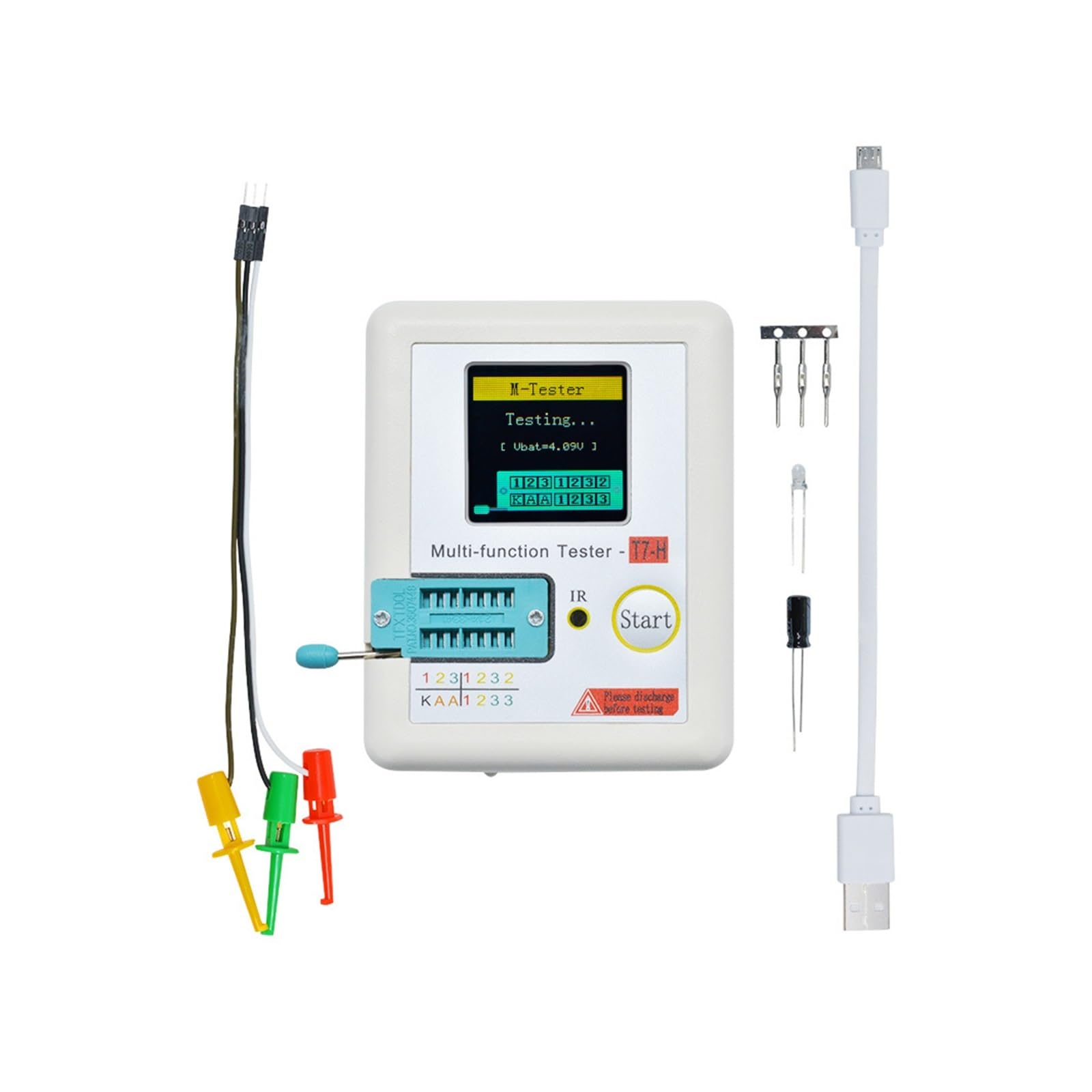 Tester Tranzystorów Precyzyjny Miernik Cyfrowy LCD Dioda Trioda Pojemność ESR MOS/PNP/NPN LCR MOSFET TFT(LCR-TC2)