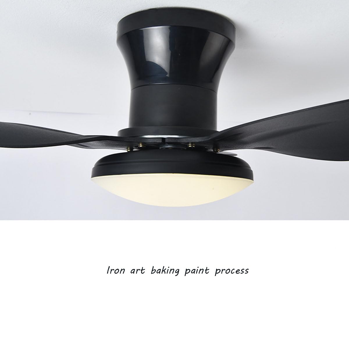 Lampadari plafoniera Telecomando ventilatori da soffitto con Illuminazione LED dimmerabile per Sala da Pranzo Soggiorno Camera da Letto (Nero 65 cm)