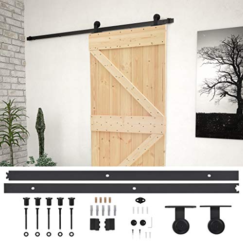 vidaXL Porta Scorrevole con Set Hardware 80x210 cm in Legno di Pino