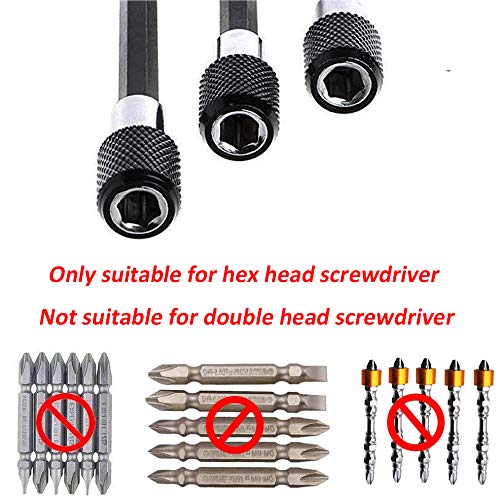 Eyech 3Pcs 1/4 Inch Hex Shank Magnetic Drill Bit Extension Quick Release Screwdriver Nut Drill Bit Holder Extension Kit Set For Impact Driver Bits -2/4/ 6 Inch Length #TOP4