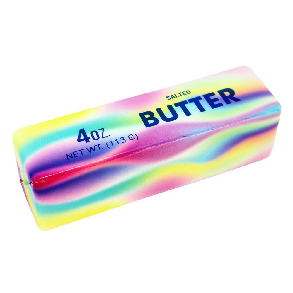 Butter Squishy Squeeze Spielzeug Regenbogen 12er Set | Langsam rückformend, Ca. 13 x 4 cm, Ab 3 Jahren, Antistress Spielzeug, Bunte Regenbogen-Optik