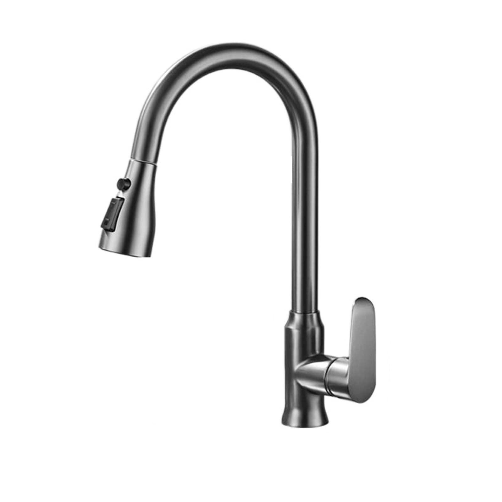 Mitigeur d'évier de cuisine en nickel brossé au design contemporain