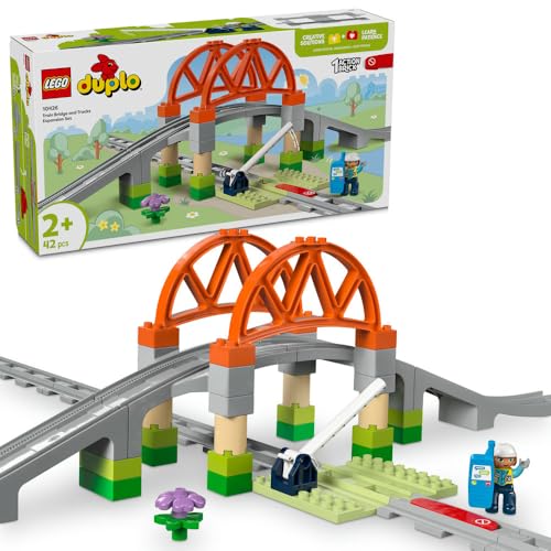 レゴ(LEGO) デュプロ デュプロのまち 鉄道レールと橋 おもちゃ 玩具 誕生日 プレゼント ブロック 知育男の子 女の子 子供 1歳半 2歳 4歳 幼児 ごっこ遊び おままごと 電車 乗り物 10426