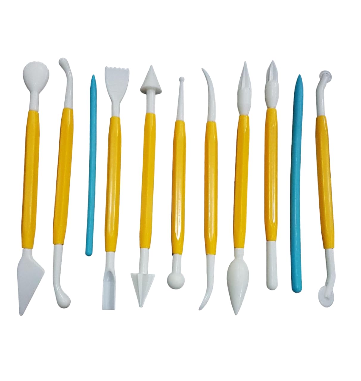 Art shark 11 Pieces Plastic Clay Modeling Tools Set Ceramic Tool Kit for Sculpting Plastic Polymer Clay Shaping Tool for Kids Double-Head Suitable for DIY Crafts Cake Carving Decorating