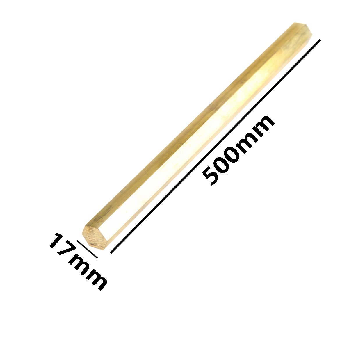 H59 Messing Hexagon Stangenstangen Sticks Feste Sechskantmodell Cu Industry Metall Diy Länge 500 Mm, Gegenüberliegende Seitenlänge 16-20 Mm/17Mm*500Mm