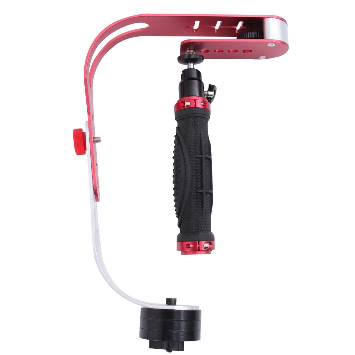 Stabilizzatore in Lega di Alluminio Fotografico ad Arco Rosso | Supporto Manuale per Dv e Camera, per Selfie e Viaggi, Riduce Vibrazioni e Migliora la Stabilità