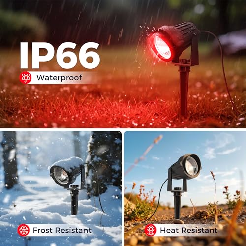 Image of L LOHAS LED Red Green Christmas Outdoor Spotlight 5W Landscape Light 2 Pack