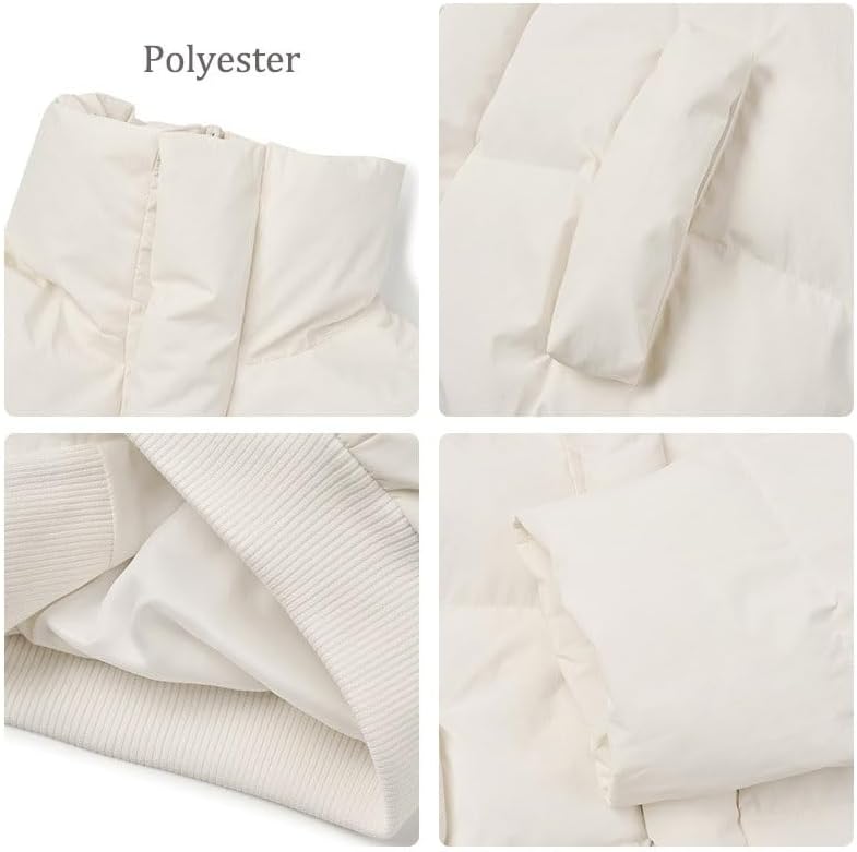 Short Stand Up Collar Jacket Thick Casual Cotton Padded for Both Men Women