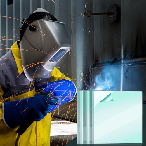 Image of 30 Pcs 4.5 x 3.94 inch Clear Welding Lens Covers 0.04 inch Thick for Welding Hood | Universal Welding Cap, Helmet Accessories Replacement, Transparent Top Protection for Protecting Eyes