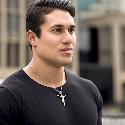 LIFETIME JEWELRY Cross Necklace, Jesus Pendant, 24K Gold over Bronze with Cubic Zirconia (with or without Chain) (Gold Pendant & Chain) - Image 4