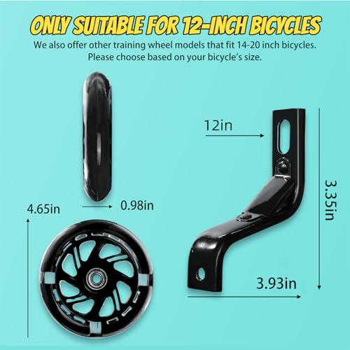Image of PRUNUS Flash BIKE Training Wheels for 12 14 16 18 20 Inch.Training Wheels for Bike is Heavy Duty.Bicycle Training Wheel is Suitable Single Speed Bike