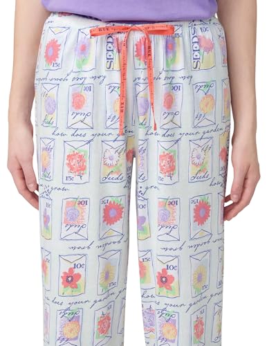 Image of HUE Women's Spring Pajama Separates Soft Whimsical Print Pjs with Flowers, Animals, Garden Themed Pjs, Cocktails