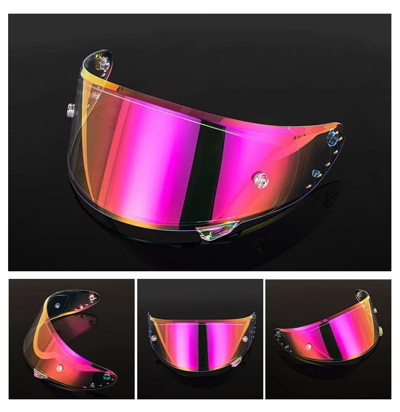 Visera De Burbuja Para SM961 X7 X8, viseras, lentes, gafas, protección contra el viento y los arañazos, accesorios para casco de motocicleta cascos completos Visera De Lente Para Casco(Purple redyello
