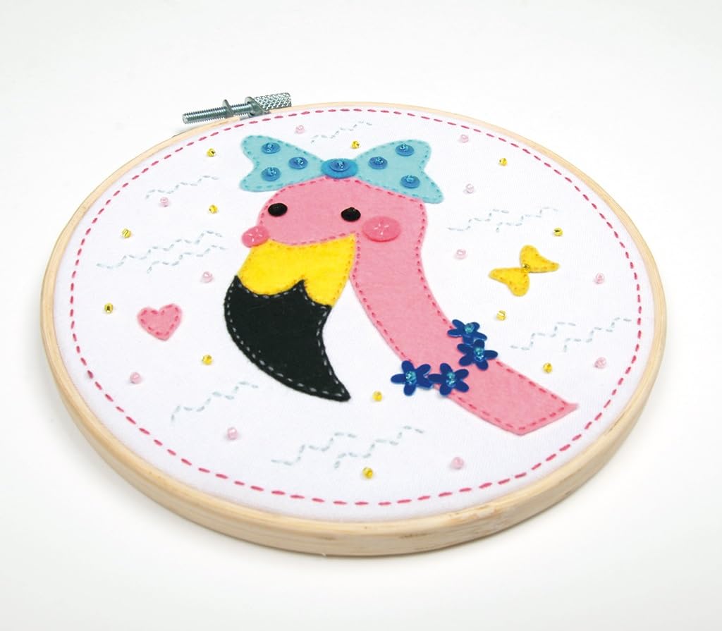Vervaco Felt Applique KIT Flamingo, Multicoloured
