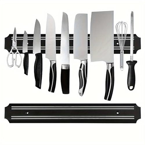 CHEFZOCO Barra Magnética para Cuchillos 37.5 cm Negro