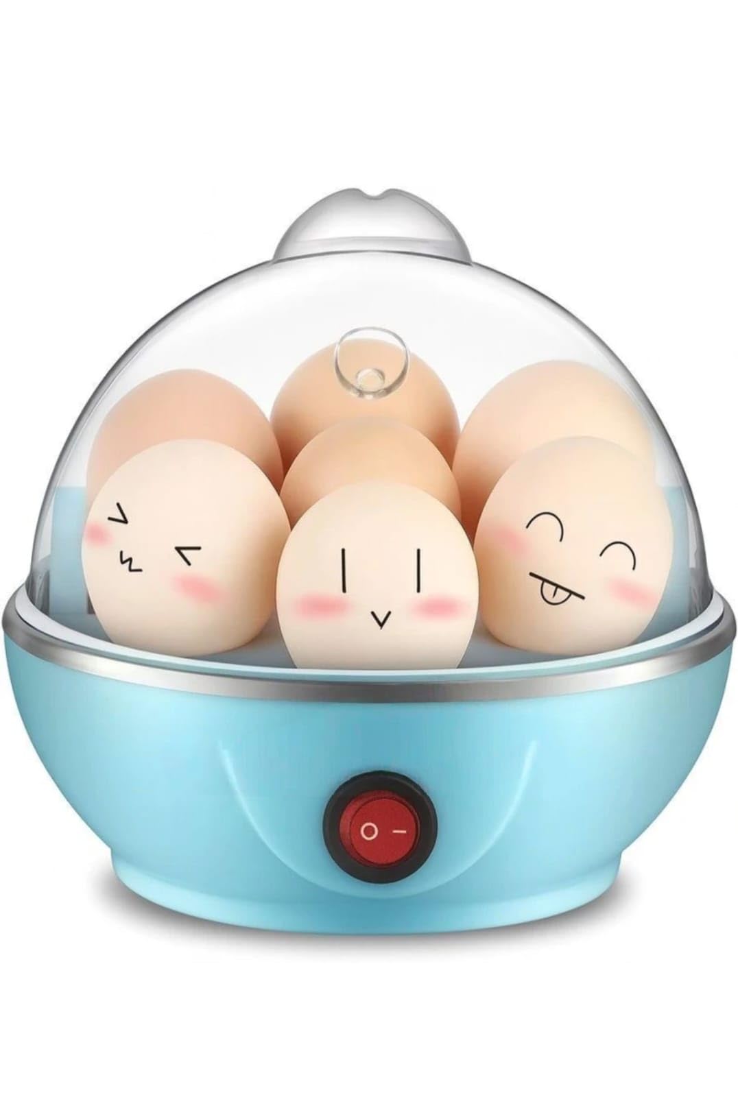 Electric Egg Cooker, 7 Egg Capacity, Transparent Dome Lid, Stainless Steel Bowl, Power on Switch, Multicolour-image-6