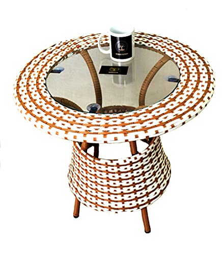 Image of Brookwood - Outdoor Patio Furniture 1 Table Without Glass - Checks Beige White