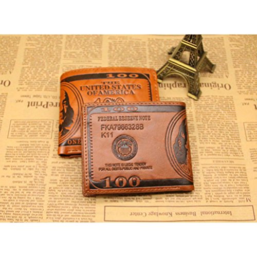 Valicclud Carteira masculina legal de couro PU para cartão de crédito para foto e porta-cédulas (caf